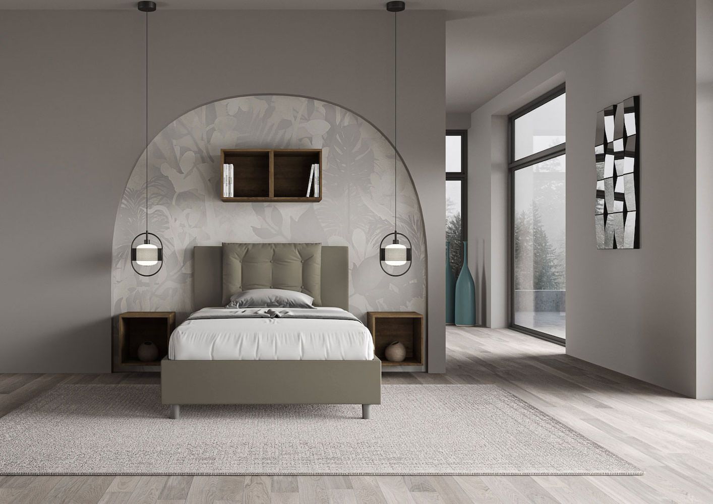 Letto ad una piazza e mezza con contenitore Martigues