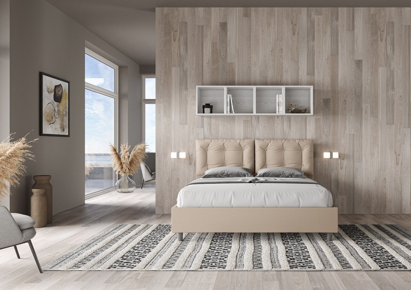 Letto contenitore matrimoniale design moderno Martigues