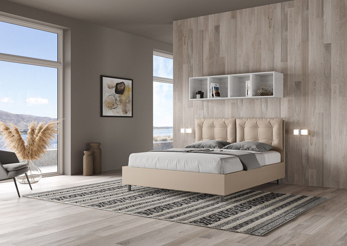 Letto contenitore matrimoniale design moderno Martigues