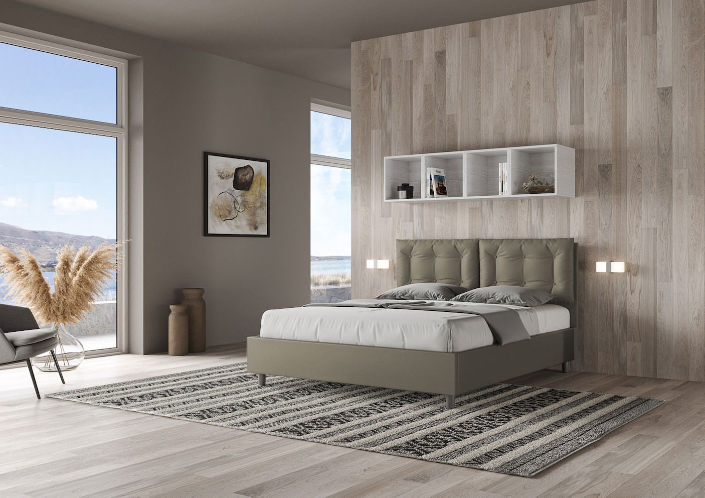 Letto contenitore matrimoniale design moderno Martigues