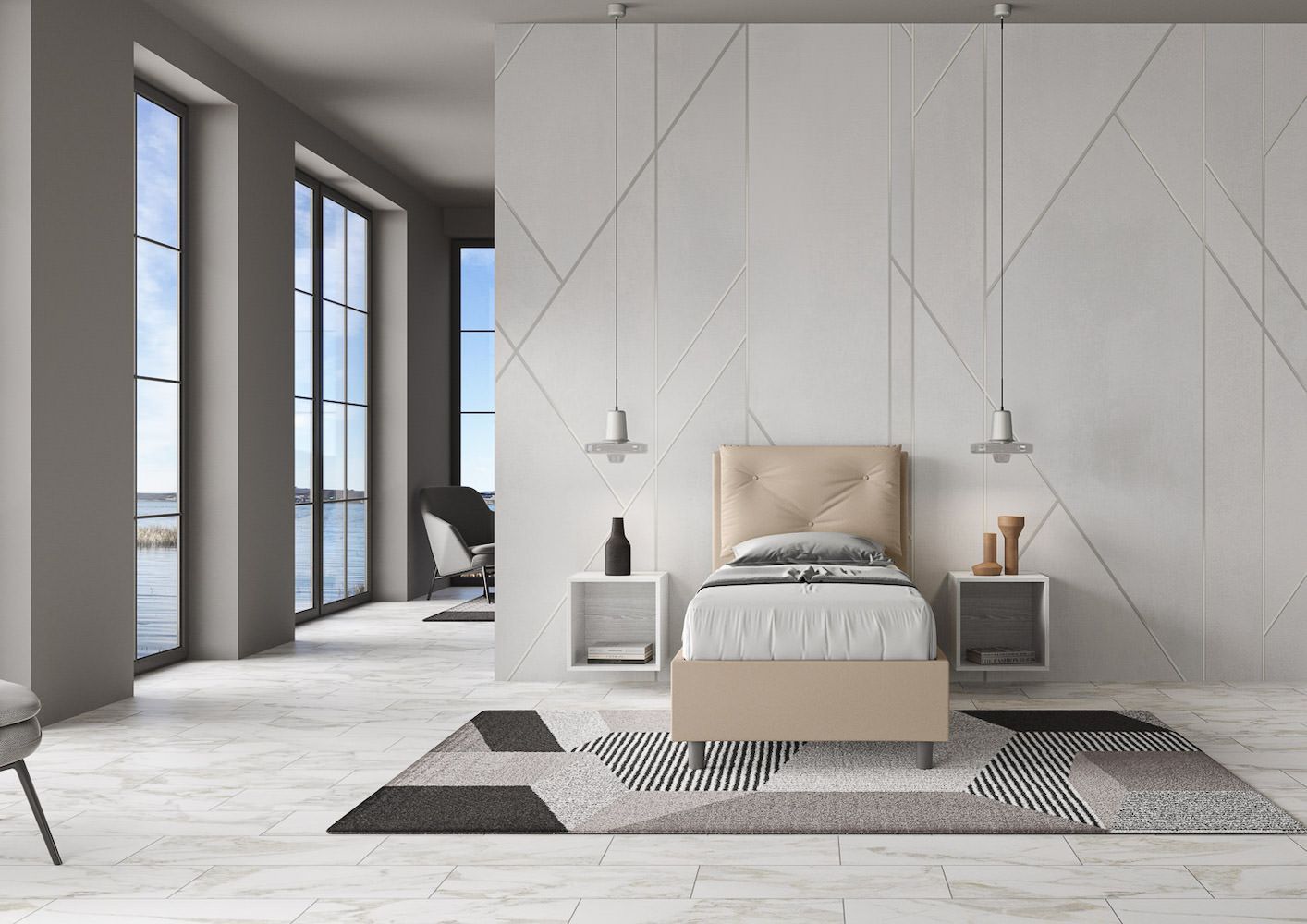 Letto singolo con contenitore Auxerre