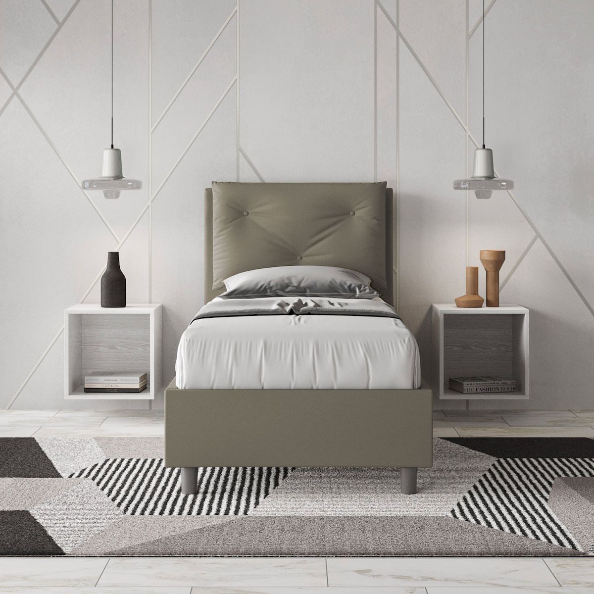 Letto singolo con contenitore Auxerre