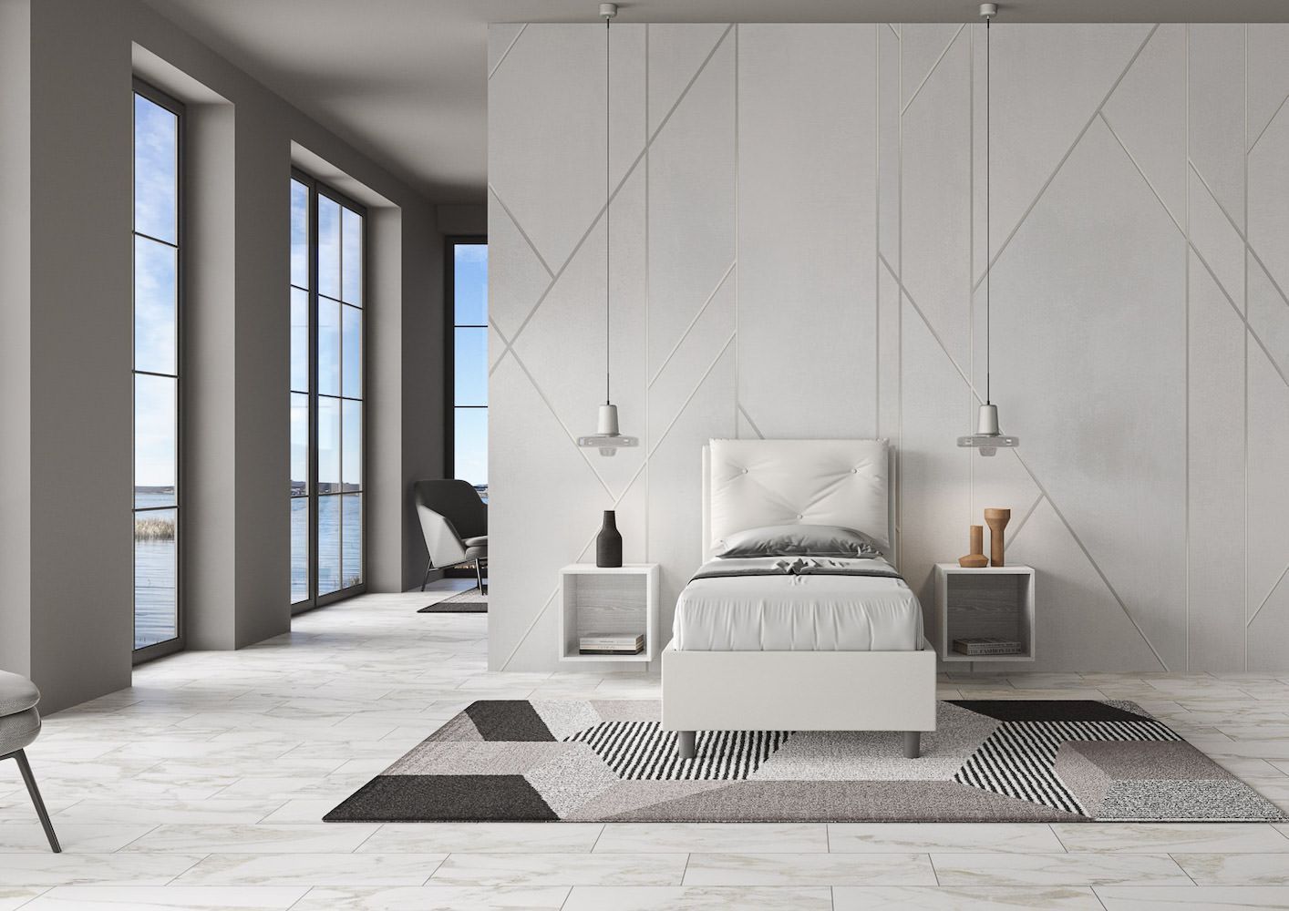 Letto singolo con contenitore Auxerre