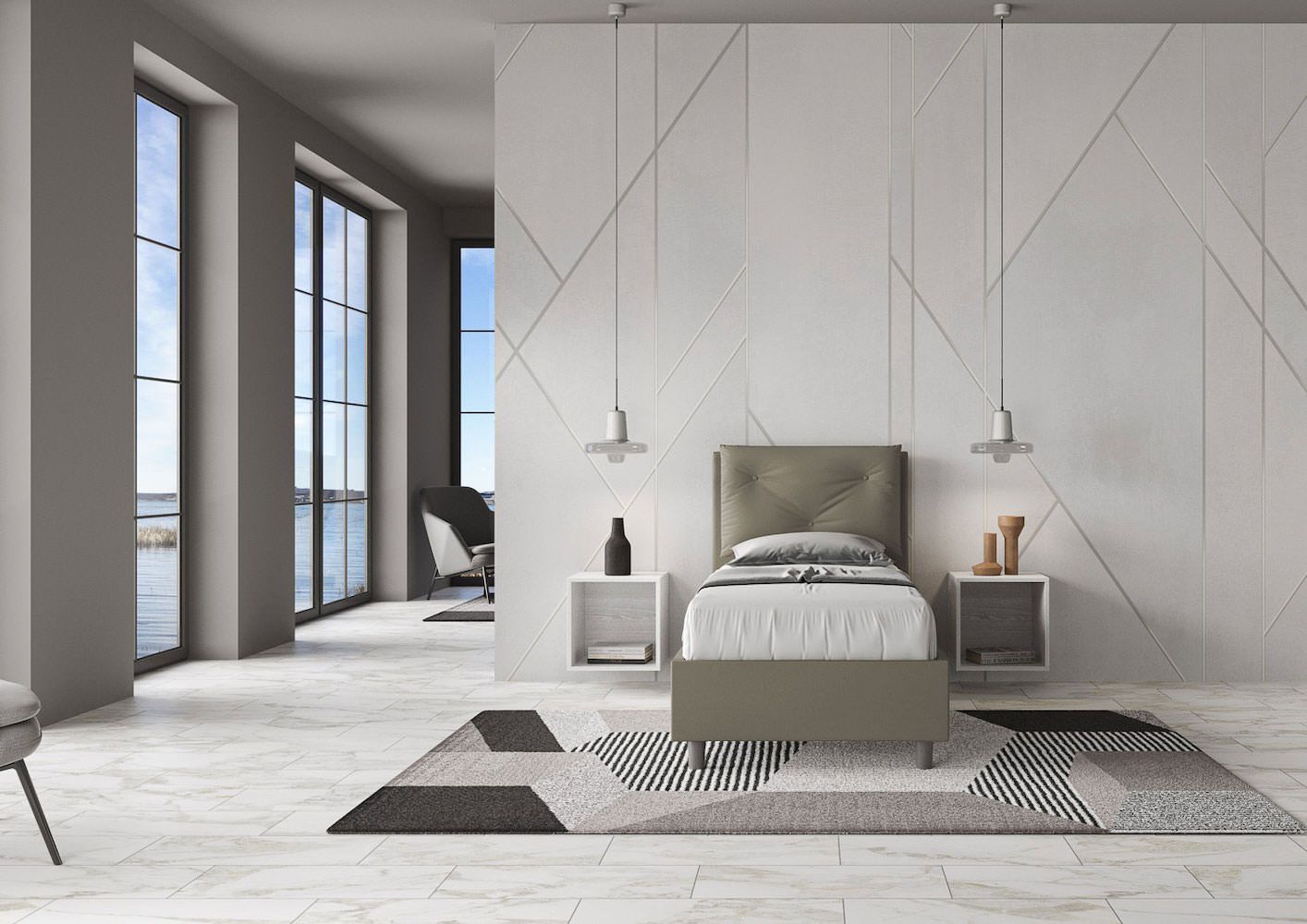 Letto singolo con contenitore Auxerre