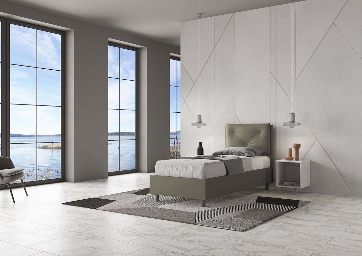 Letto singolo con contenitore Auxerre