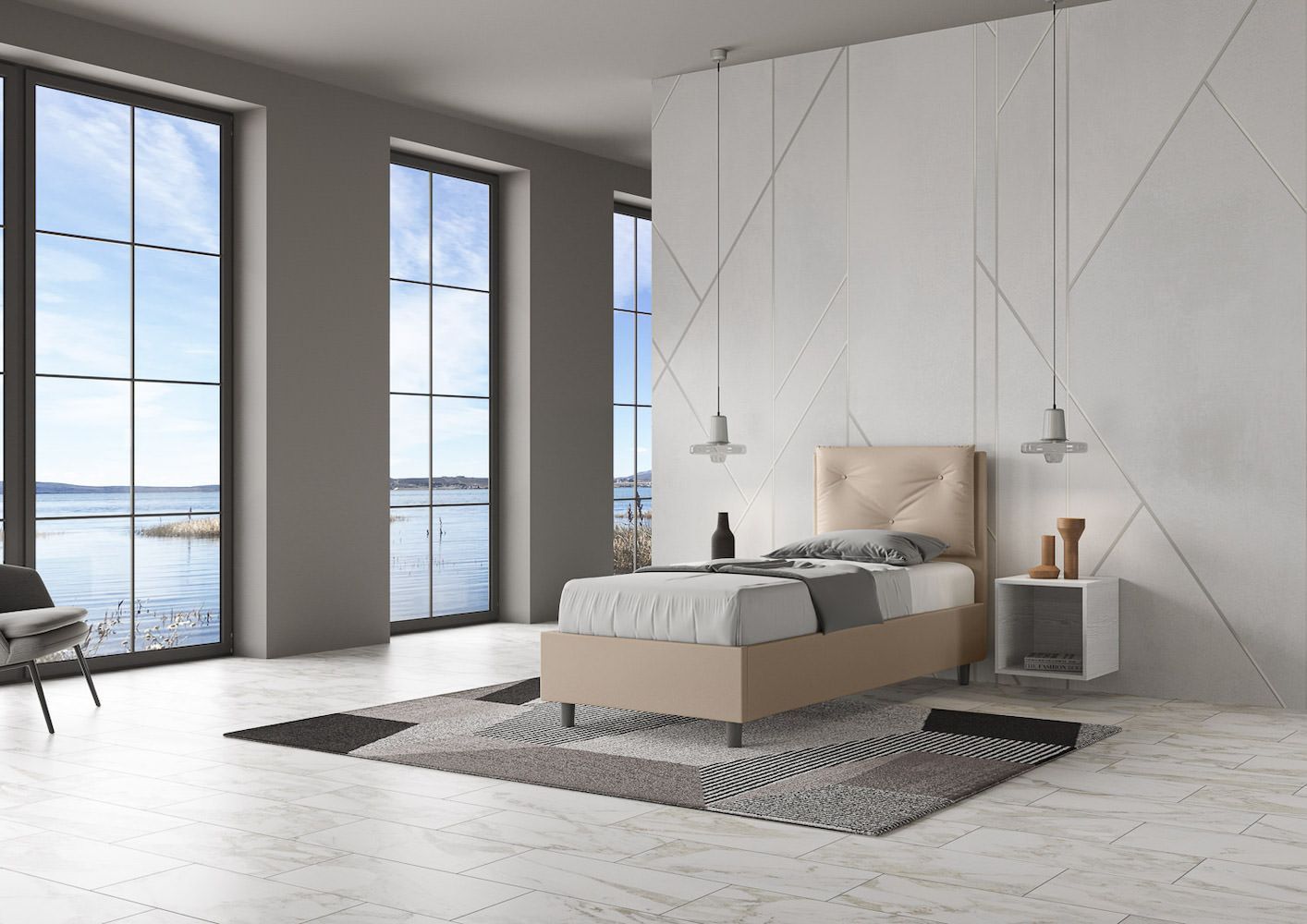 Letto singolo con contenitore Auxerre