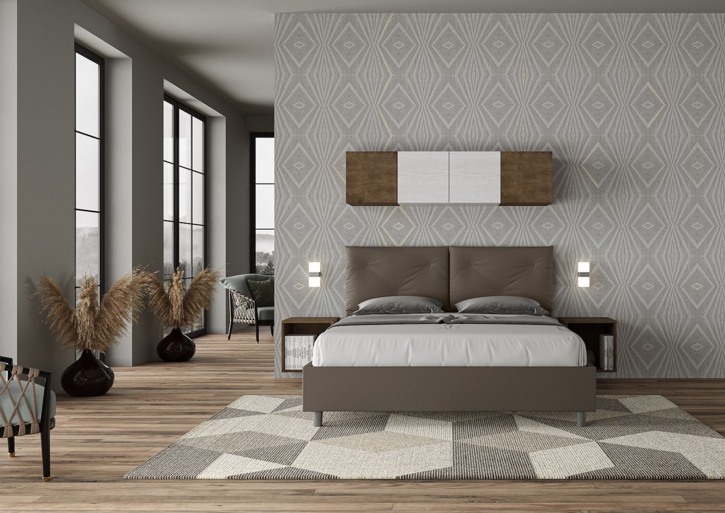 Letto matrimoniale contenitore design moderno Auxerre