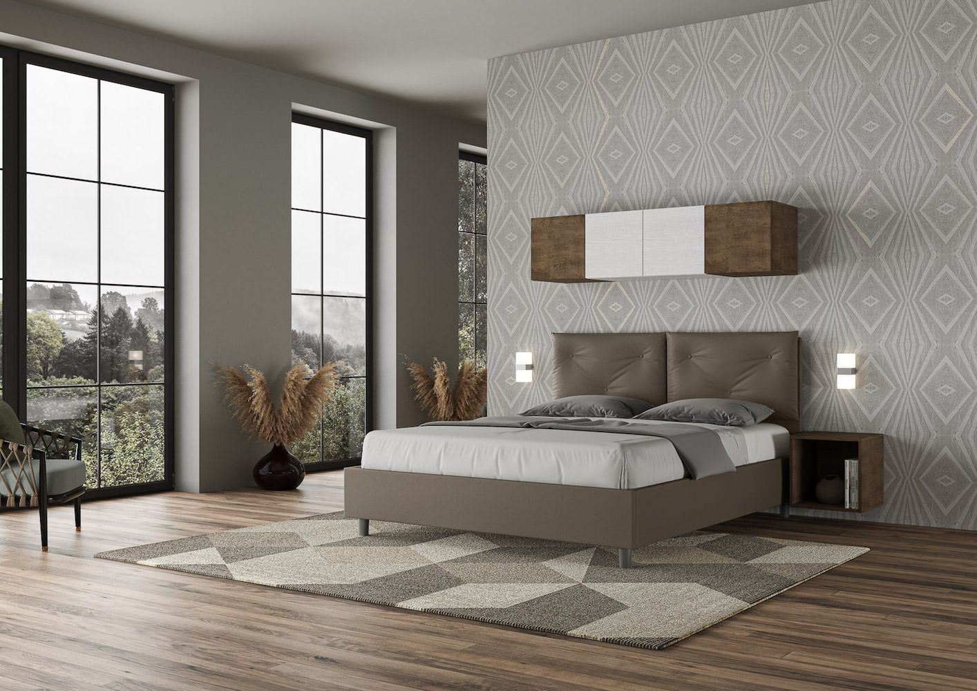 Letto matrimoniale contenitore design moderno Auxerre