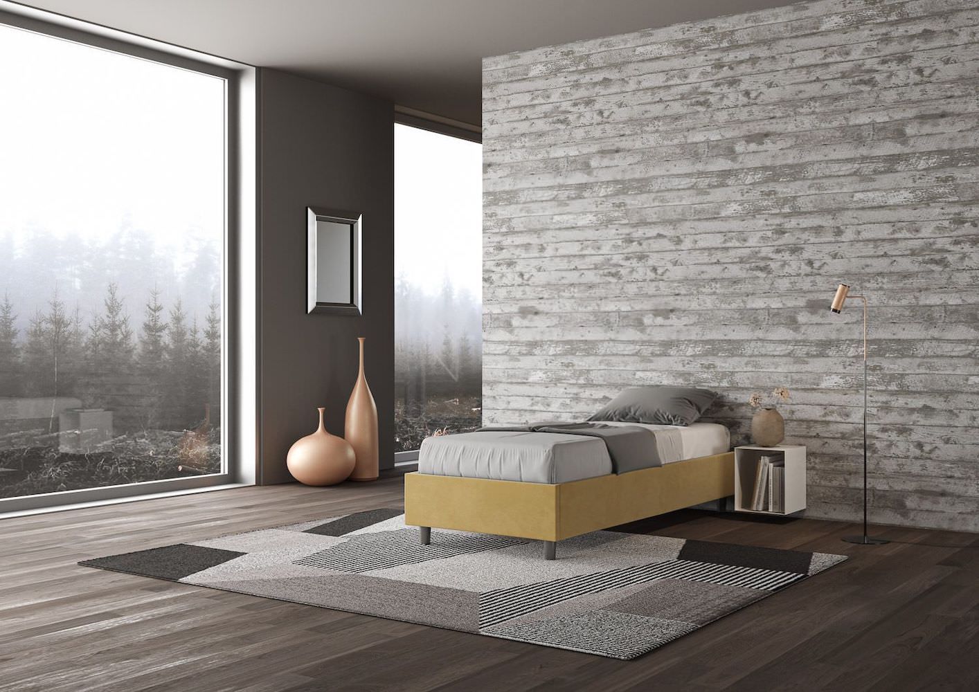 Letto singolo contenitore senza testata Dynasty Color