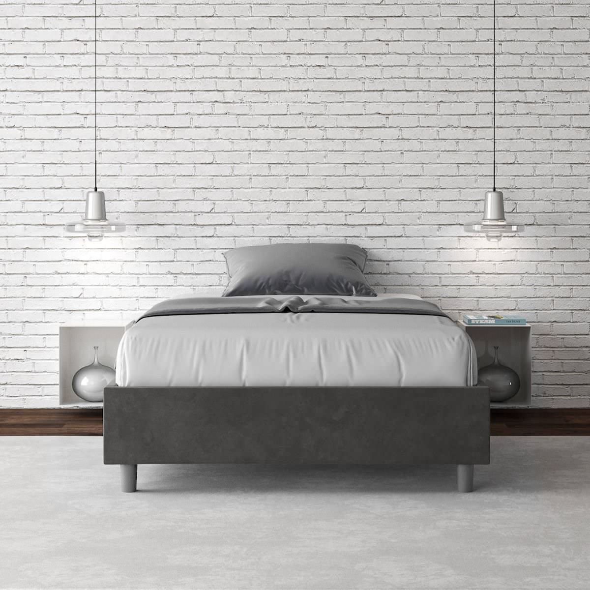 Letto contenitore una piazza e mezza senza testata Dynasty Color