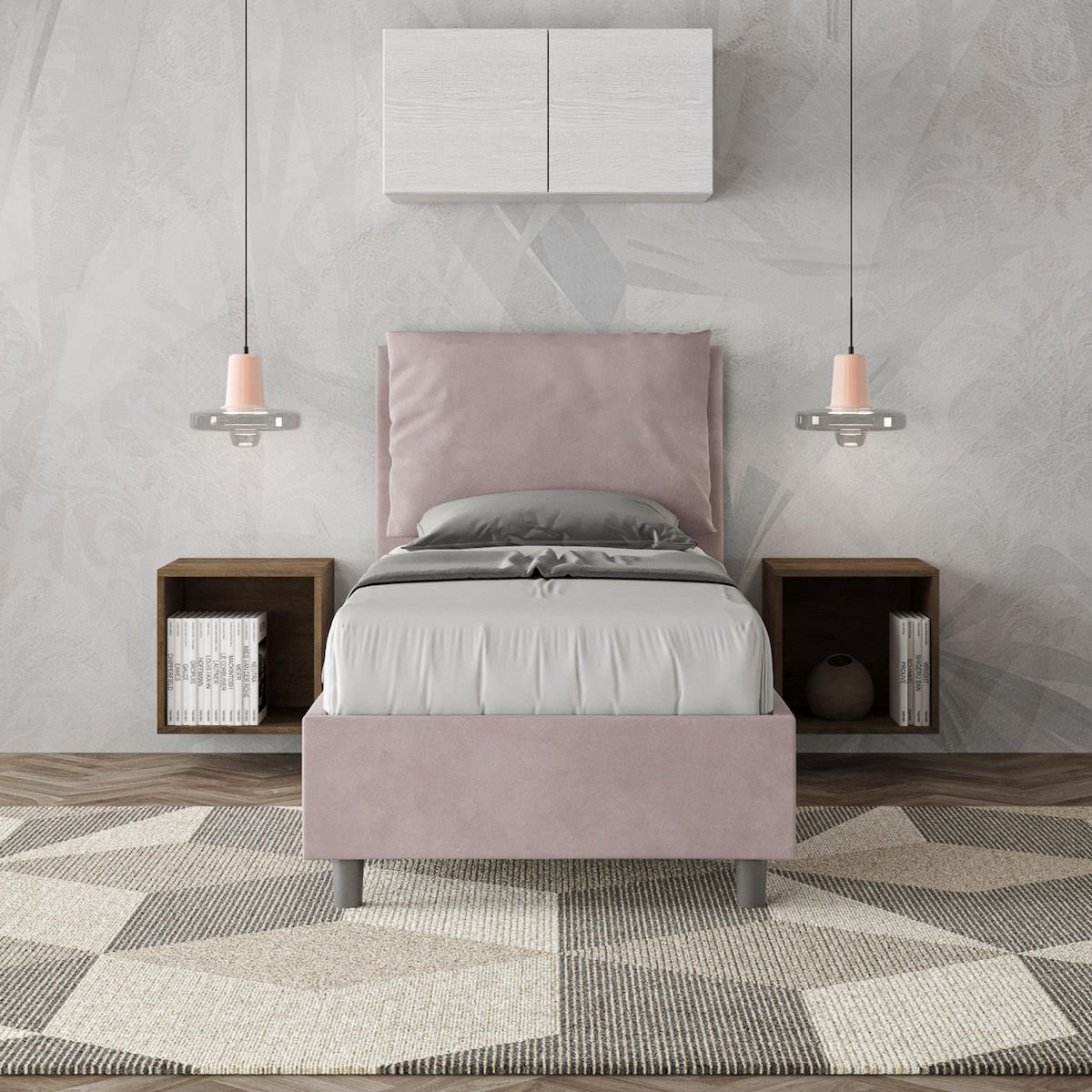 Letto singolo con contenitore Brignoles Color