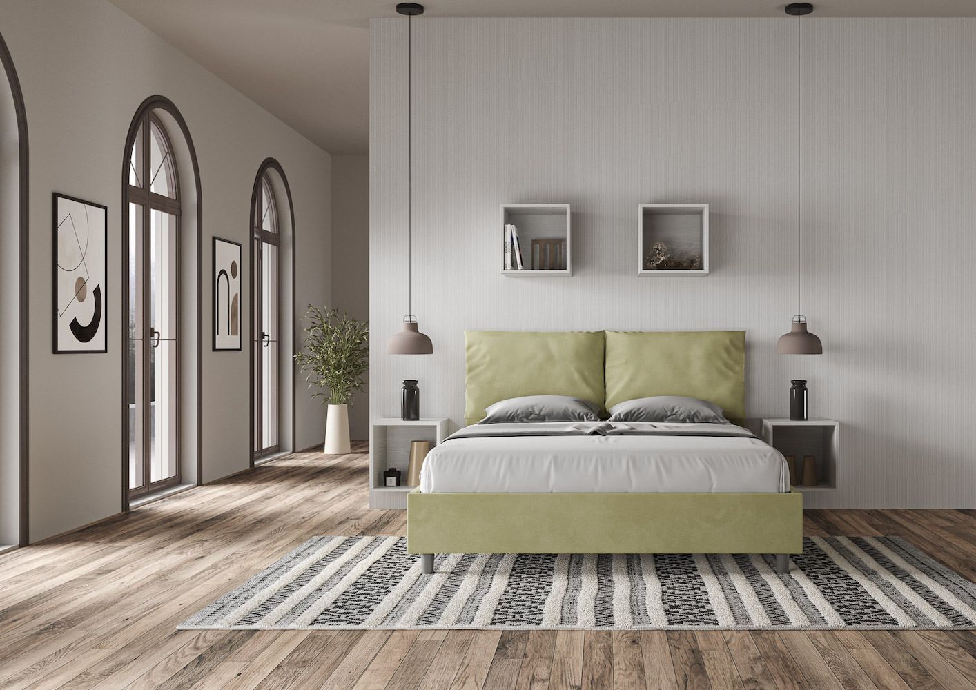 Letto matrimoniale con contenitore Brignoles Color