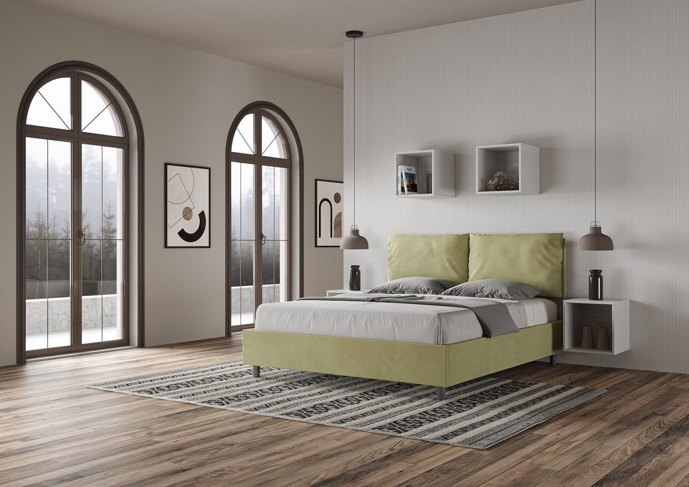 Letto matrimoniale con contenitore Brignoles Color