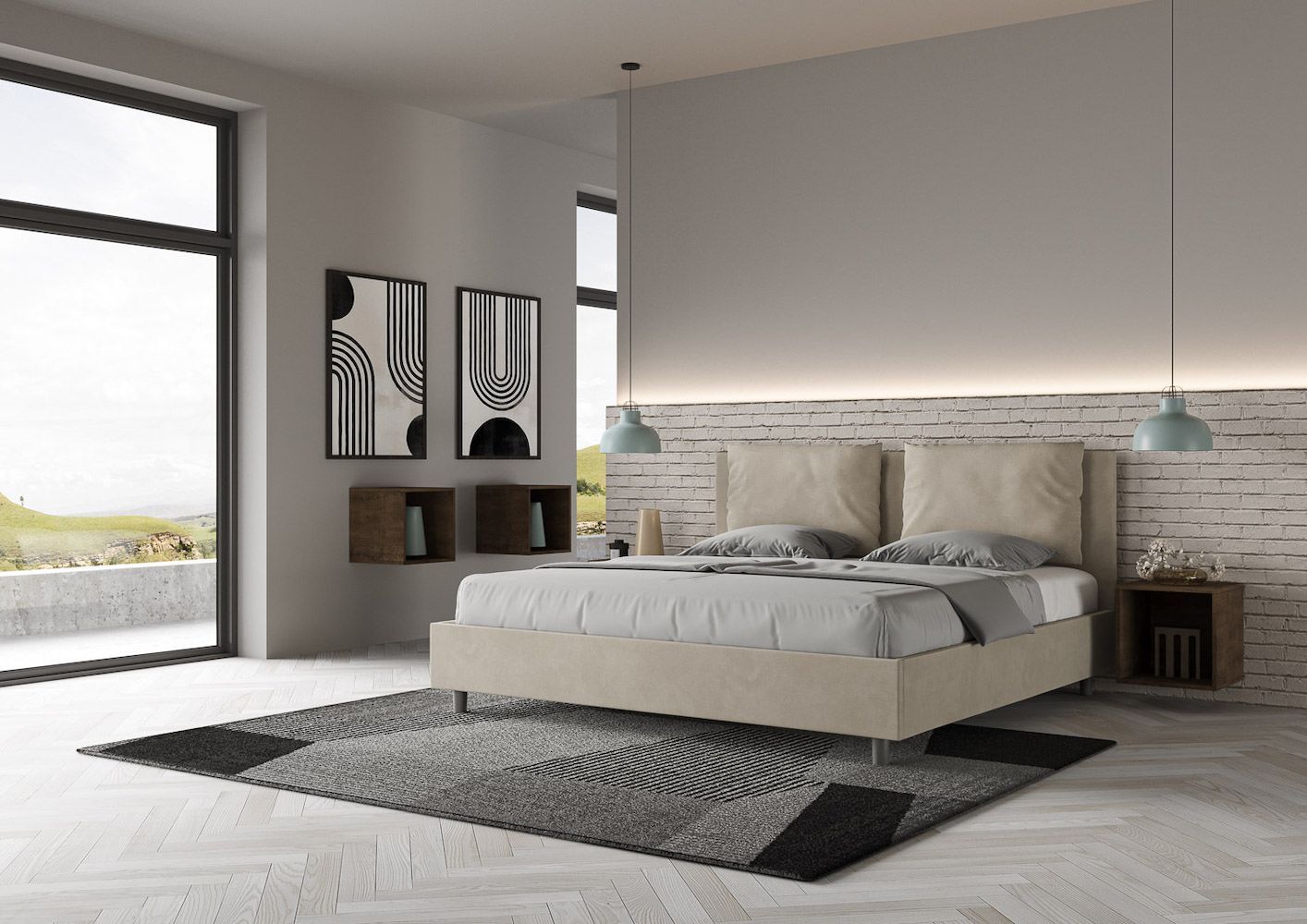 Letto matrimoniale king size con contenitore Brignoles