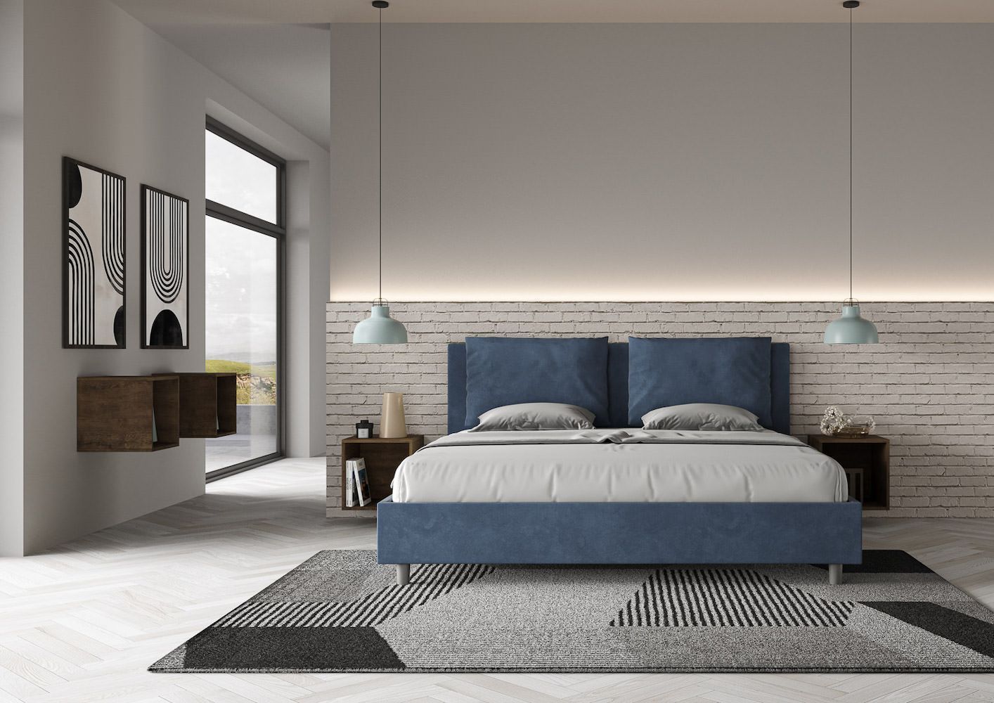 Letto matrimoniale king size con contenitore Brignoles