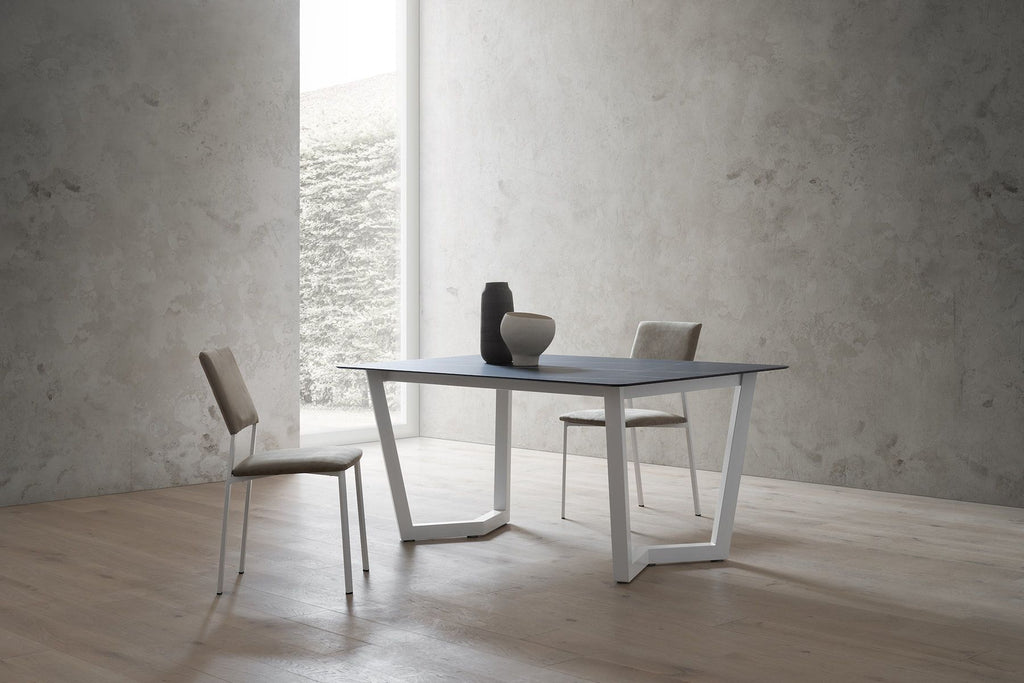 Tavolo allungabile in metallo e laminato Holger White Jazz