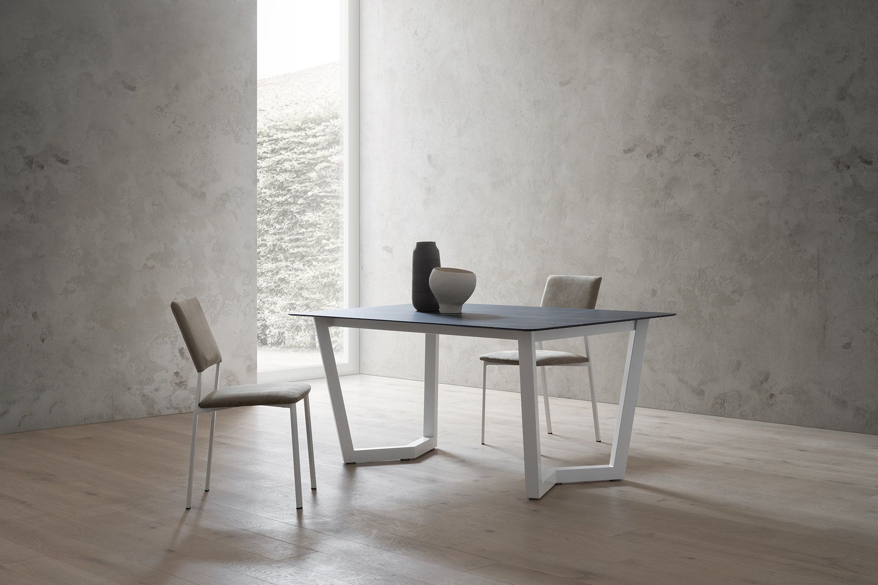 Tavolo allungabile in metallo e laminato Holger White Jazz