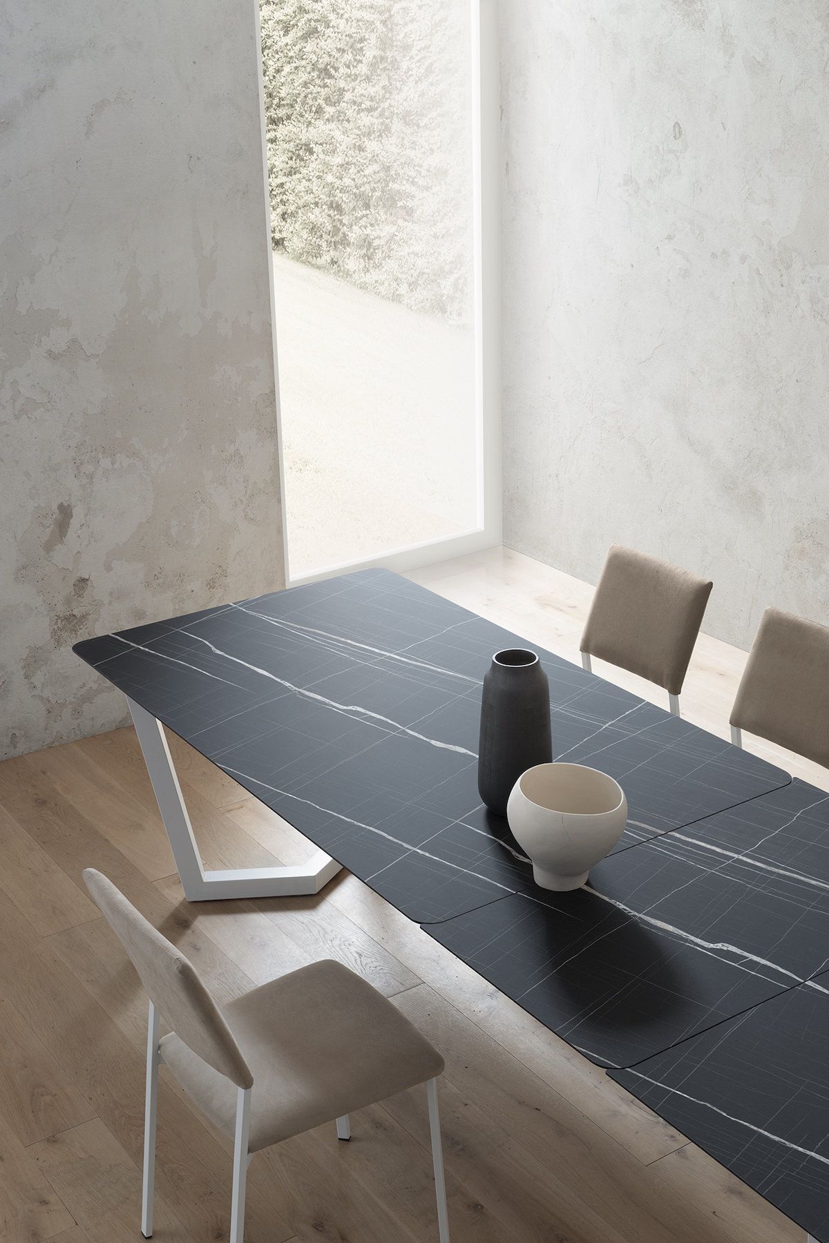 Tavolo allungabile in metallo e laminato Holger White Jazz