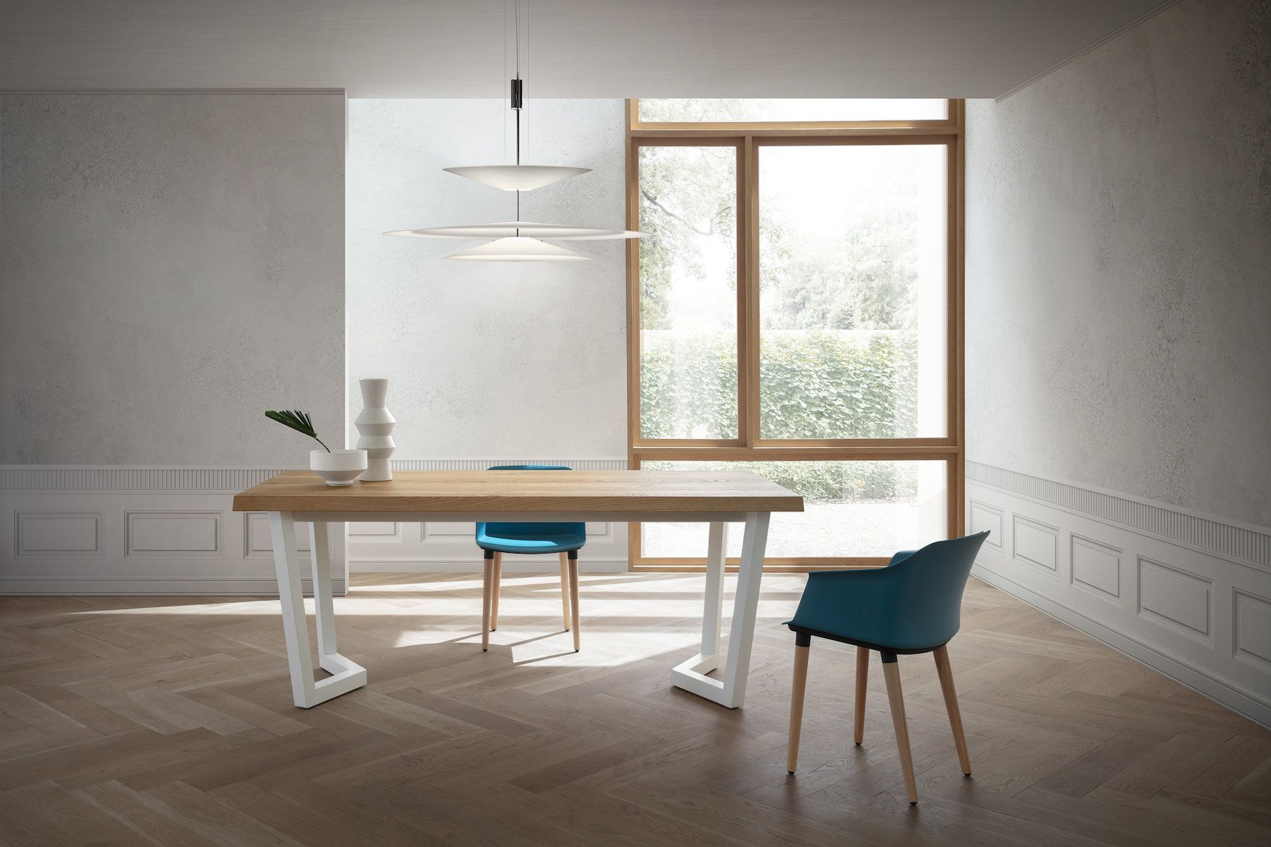 Tavolo da pranzo fisso con piano in legno Holger Oak