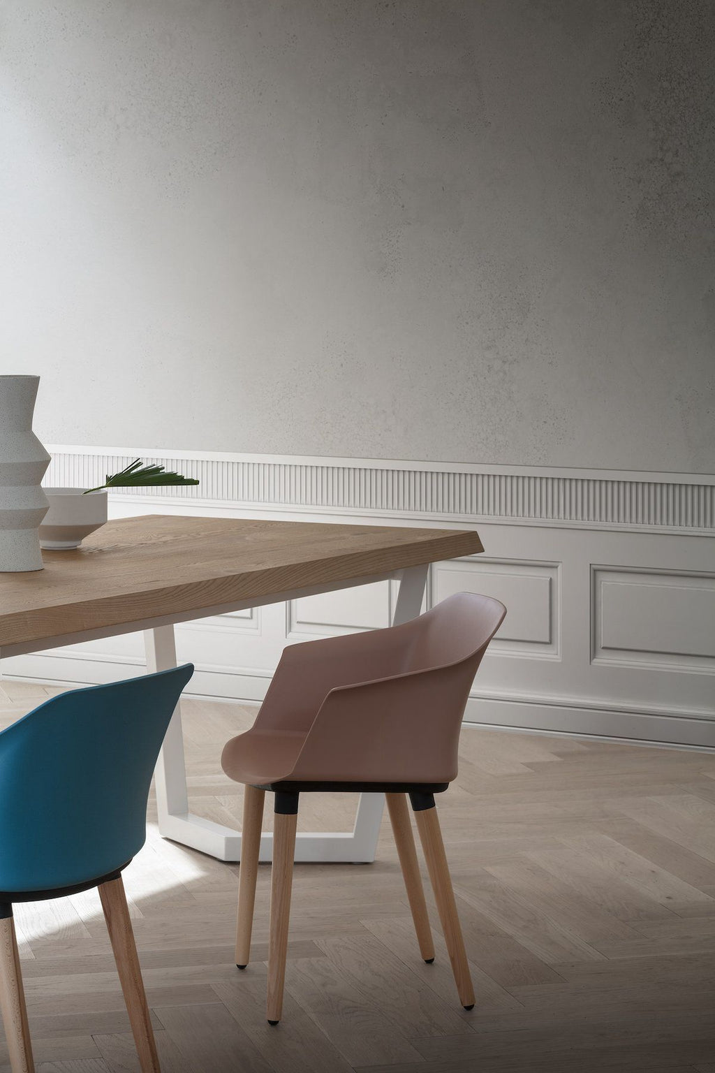 Tavolo da pranzo fisso con piano in legno Holger Oak