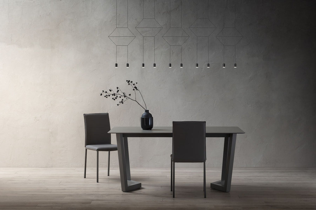 Tavolo allungabile in metallo e laminato Holger Grey