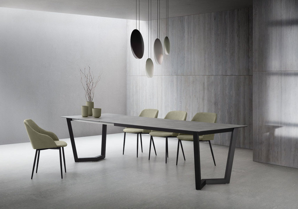 Tavolo allungabile in metallo e laminato Holger Cement