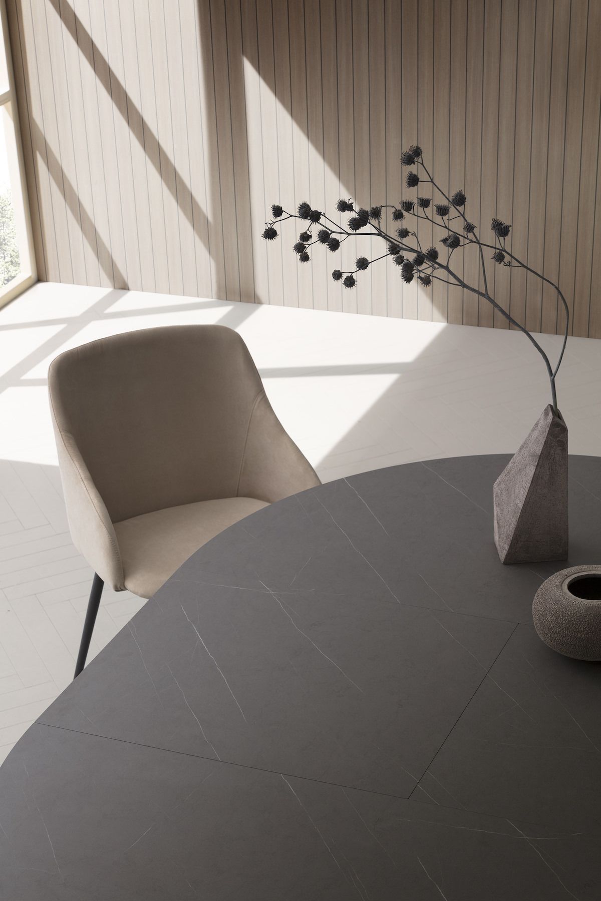 Tavolo rotondo allungabile Holger Tobacco