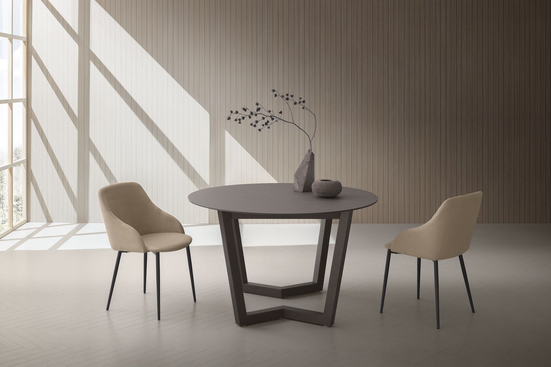 Tavolo rotondo allungabile Holger Tobacco