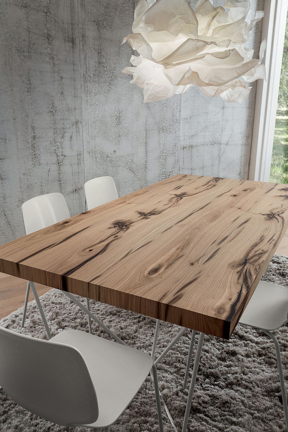 Tavolo da pranzo fisso con piano in legno Rupert Oak