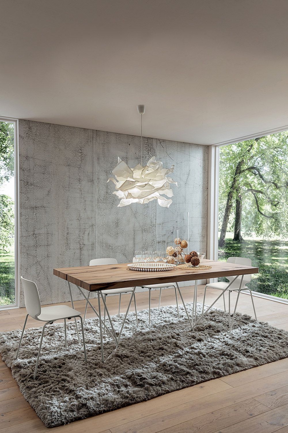 Tavolo da pranzo fisso con piano in legno Rupert Oak