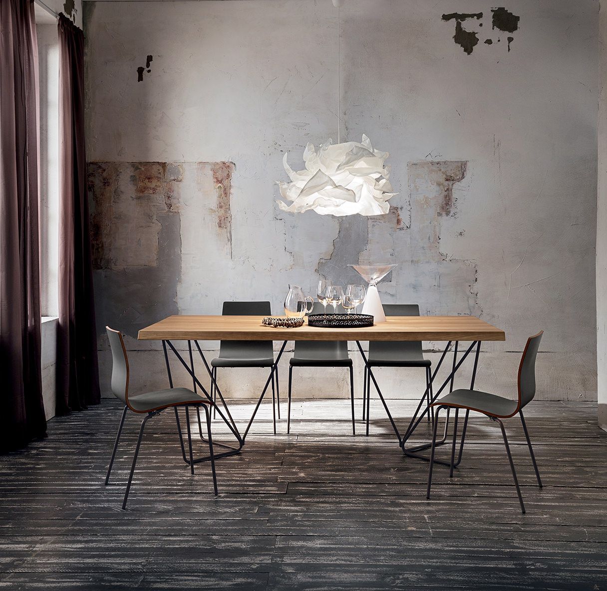 Tavolo da pranzo fisso con piano in legno Rupert Wood