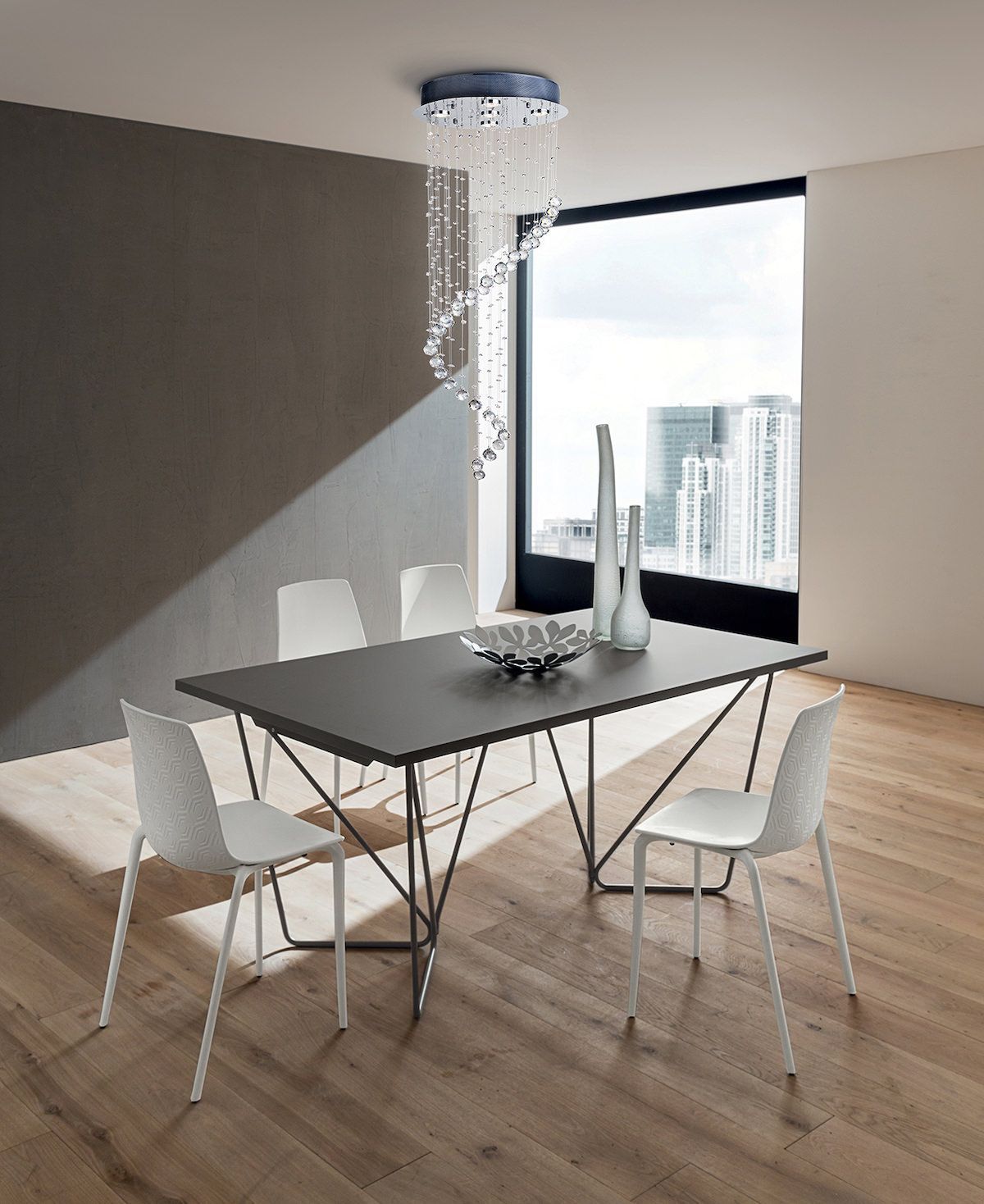 Tavolo da pranzo allungabile in metallo e laminato Rupert