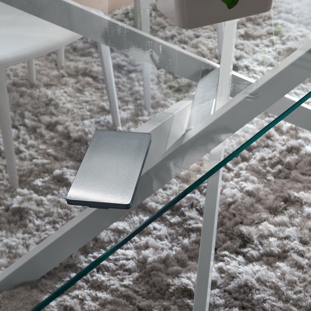 Tavolo fisso con piano in vetro Arsenio