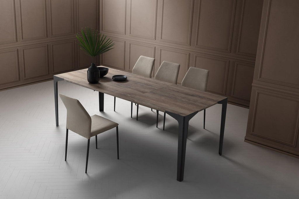 Tavolo allungabile in metallo e laminato Eclipse