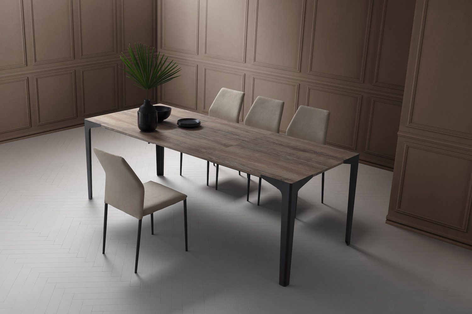 Tavolo allungabile in metallo e laminato Eclipse