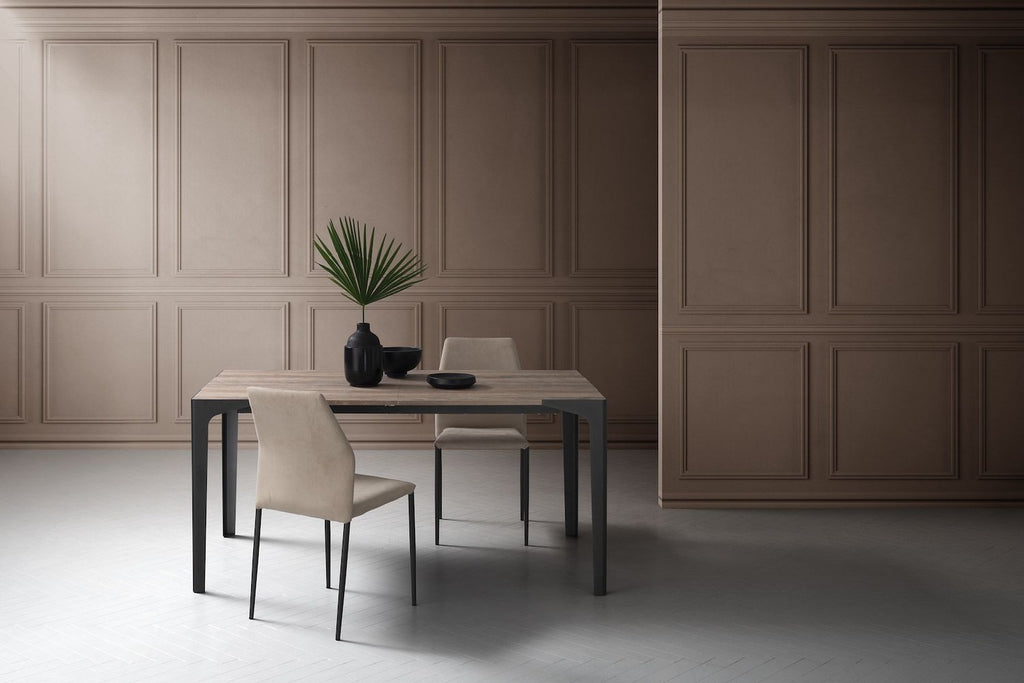 Tavolo allungabile in metallo e laminato Eclipse