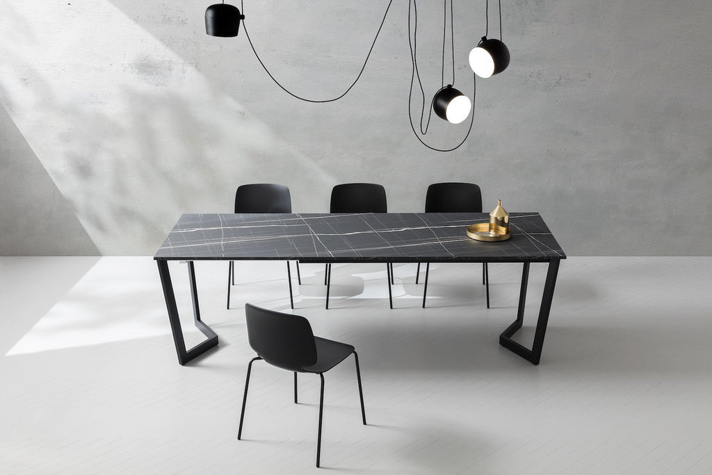 Tavolo allungabile in metallo e laminato Douglas Jazz