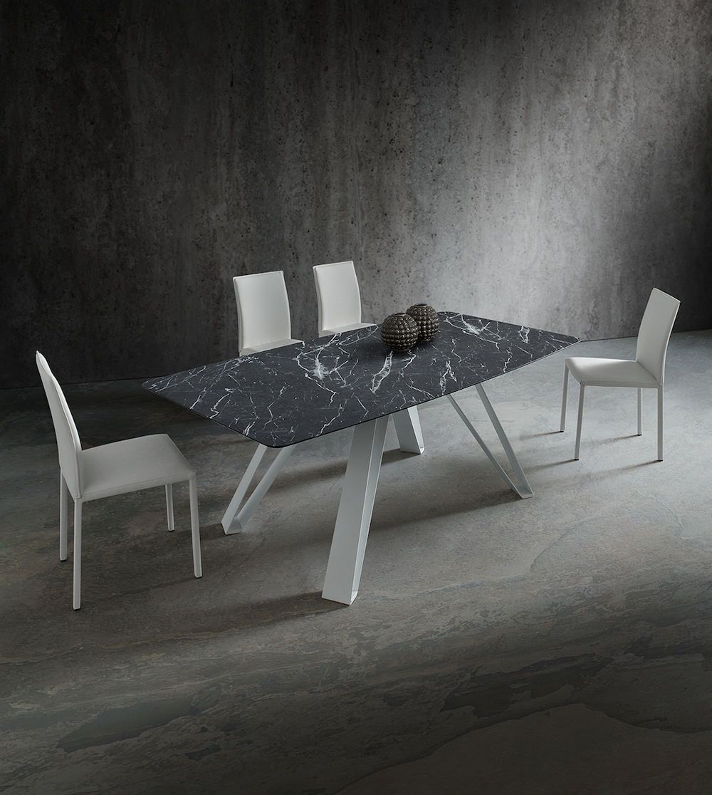 Tavolo da pranzo fisso con piano a botte Sanders Alicante