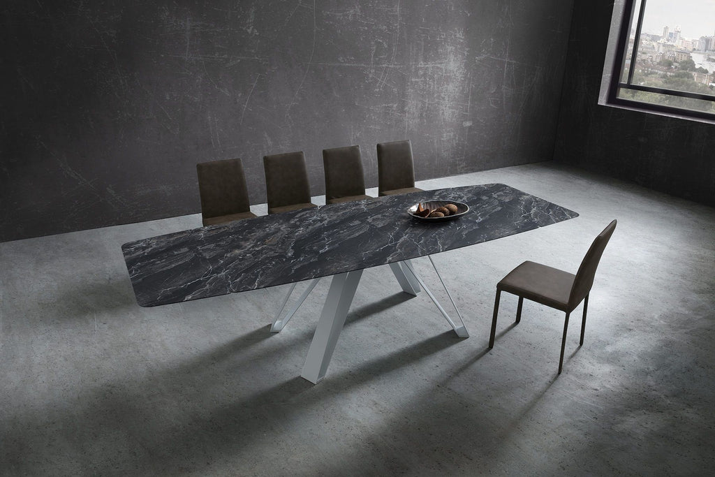 Tavolo da pranzo allungabile con piano a botte Sanders Royale