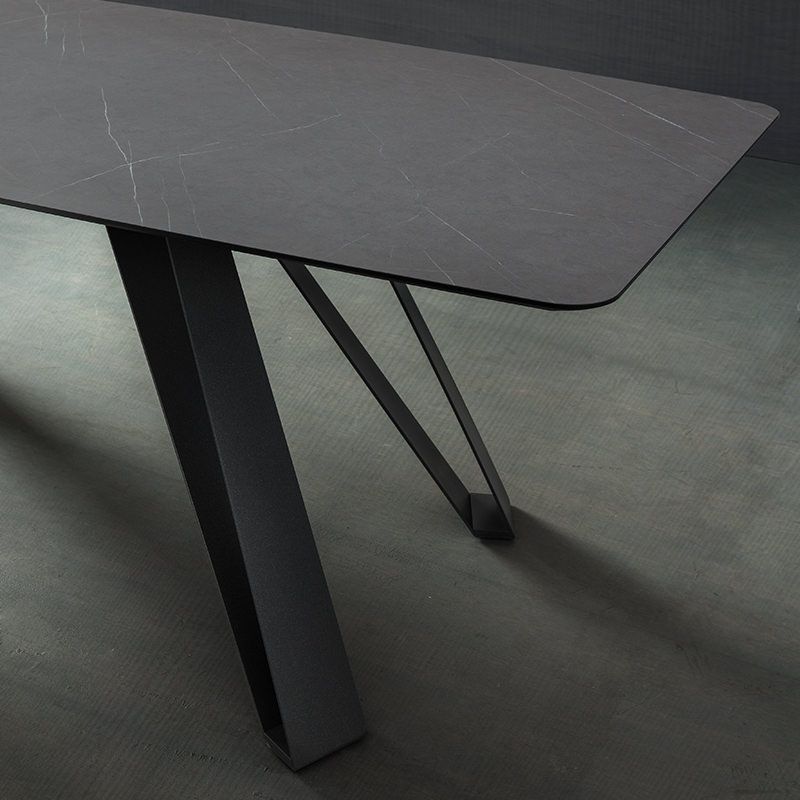 Tavolo da pranzo fisso con piano a botte Sanders Tobacco