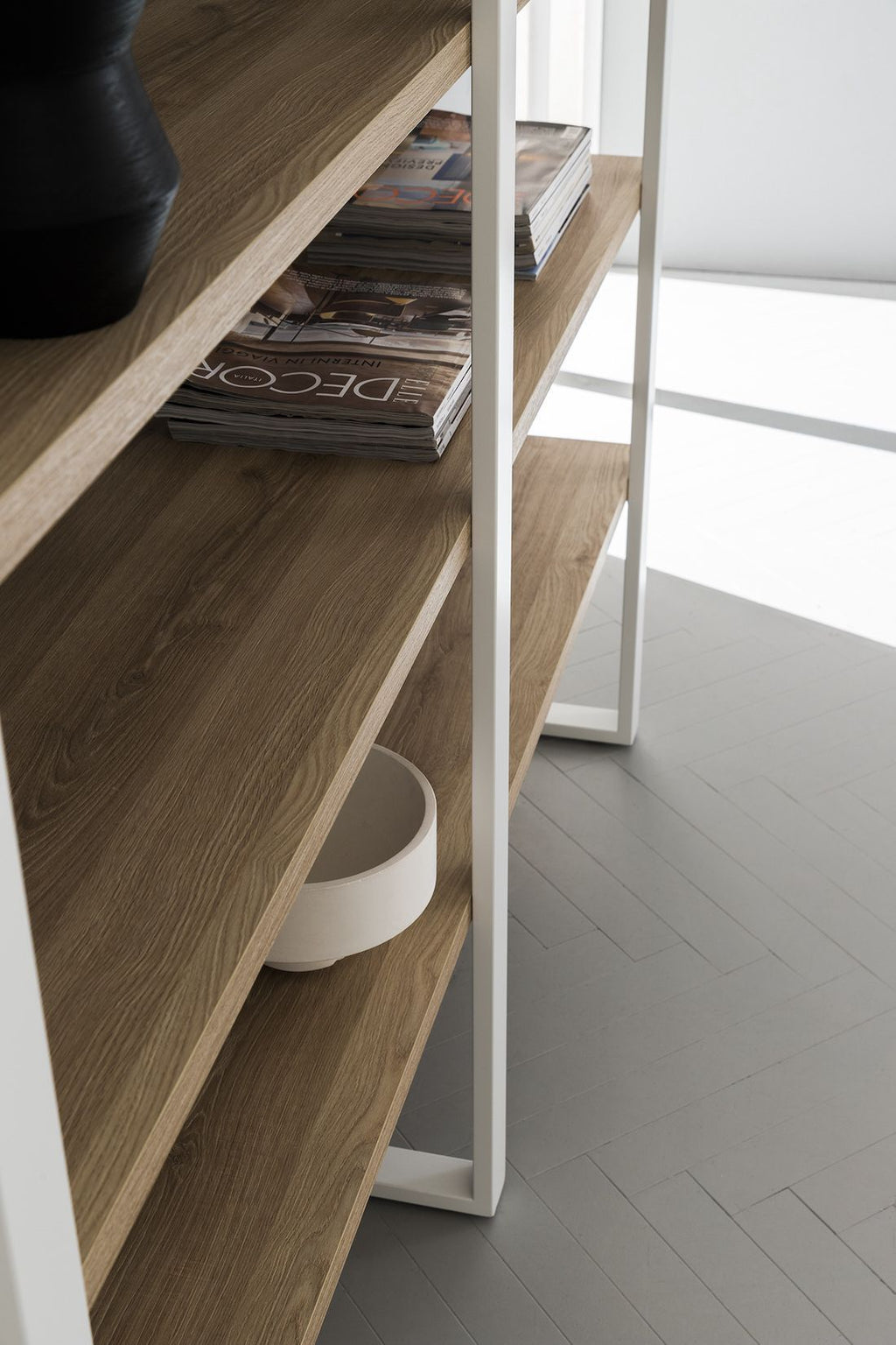 Libreria moderna in metallo e laminato Lilac Polo