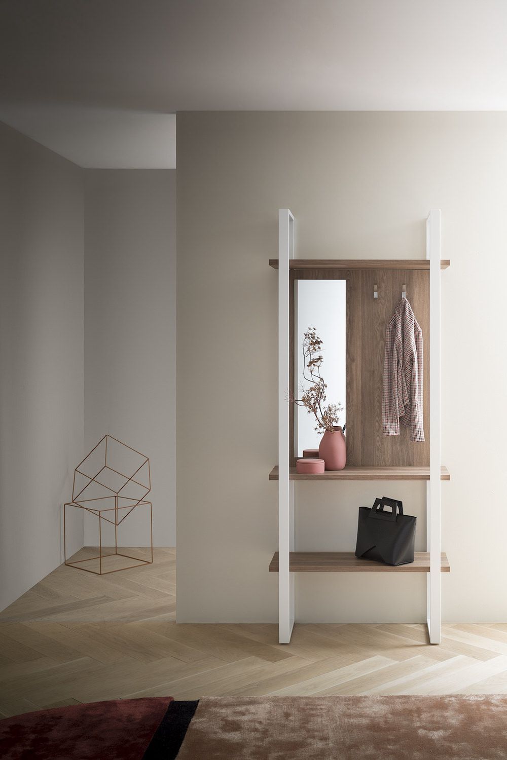 Mini guardaroba da ingresso in metallo in legno Lilac