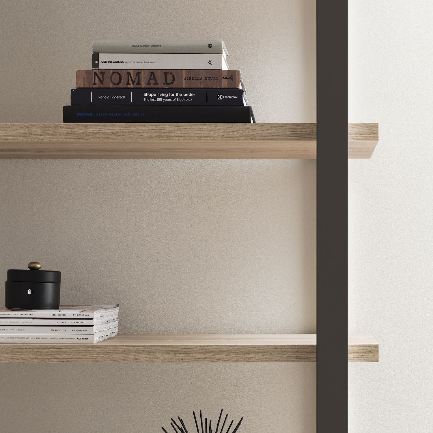 Coppia librerie moderne in metallo e laminato Lilac