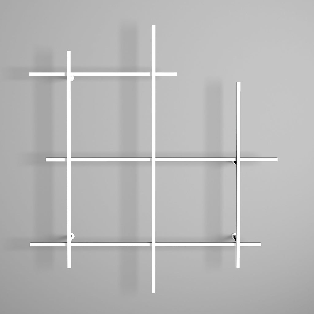 Libreria da parete in tubolare d'acciaio Etere1