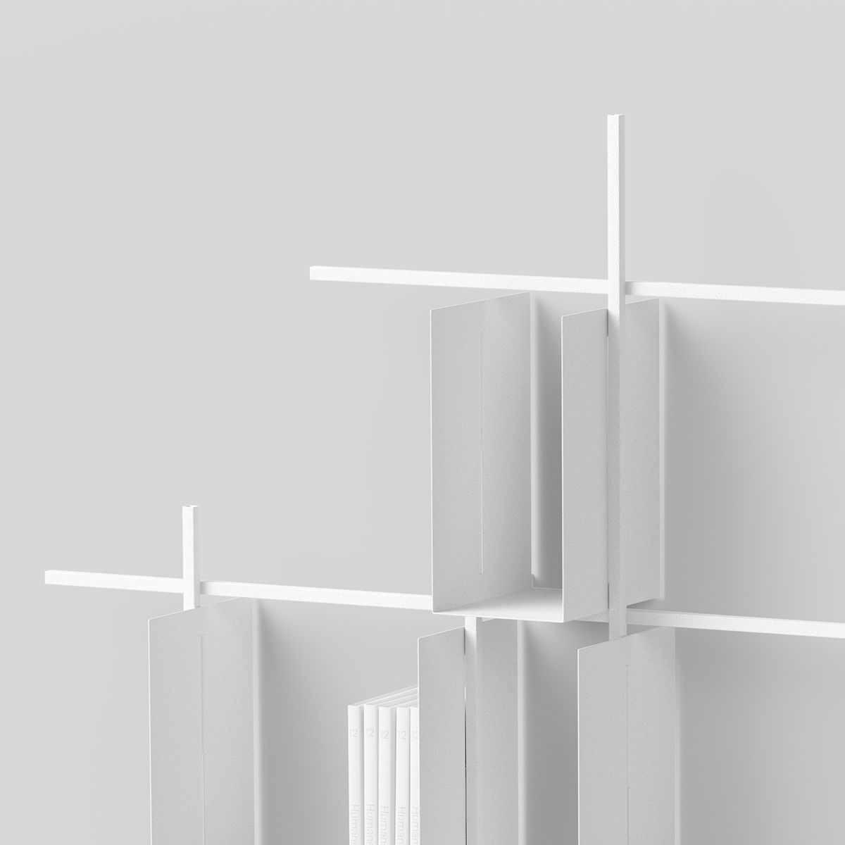 Libreria da parete in acciaio tubolare Etere5