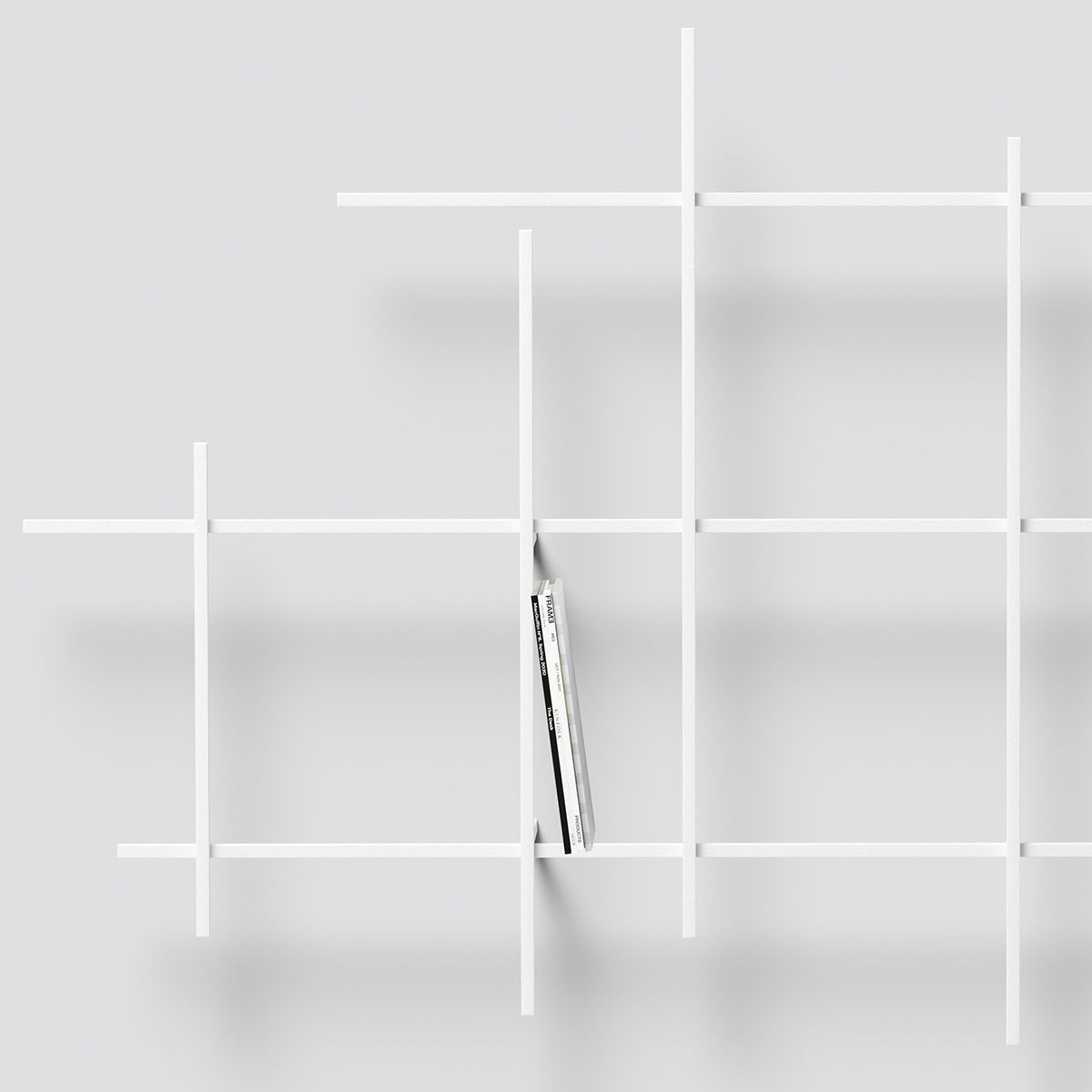 Libreria da parete in acciaio tubolare Etere5