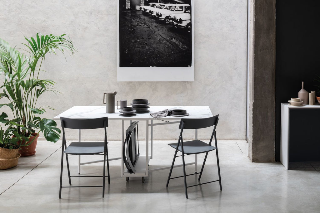 Tavolo consolle con sedie incorporate Newton3