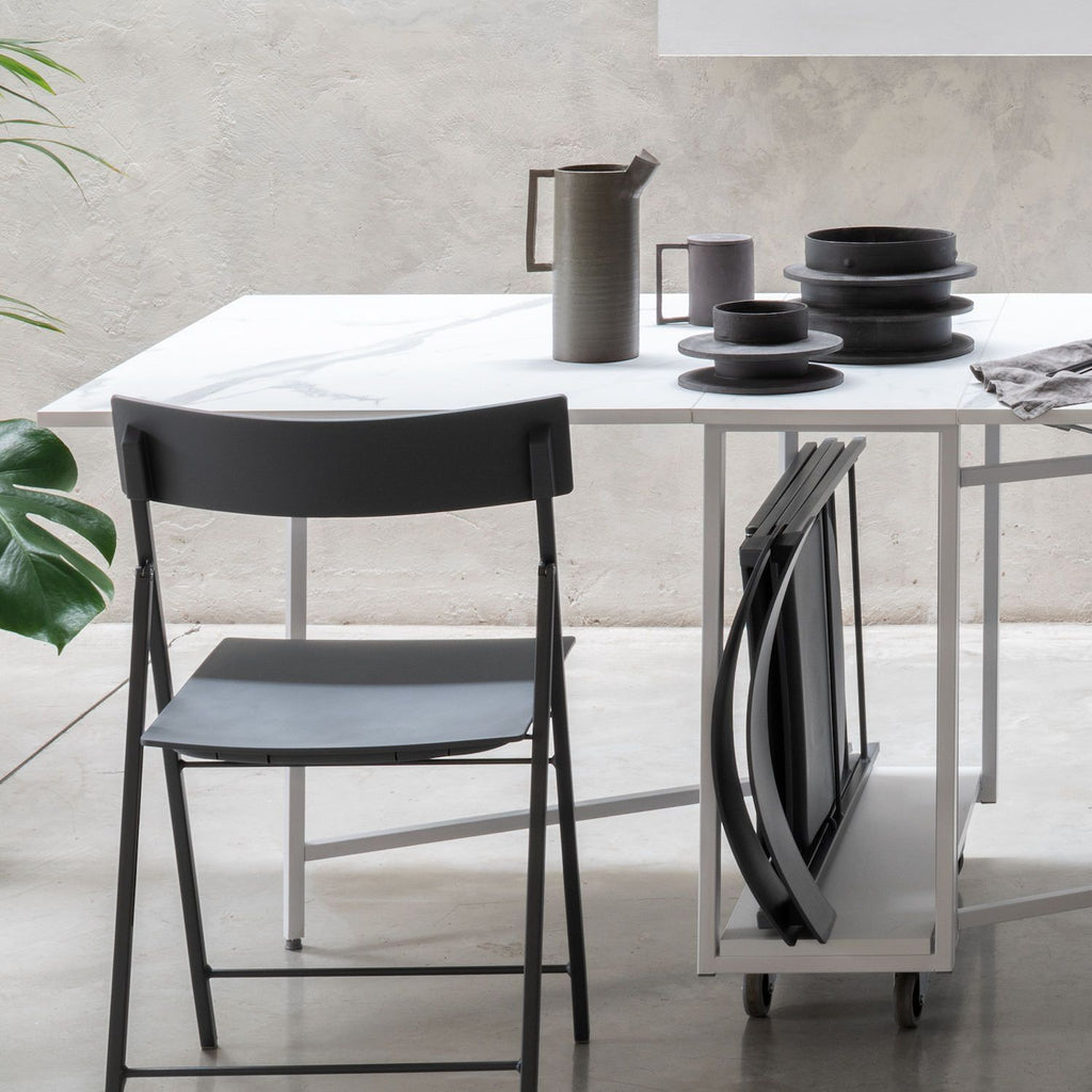 Tavolo consolle con sedie incorporate Newton3