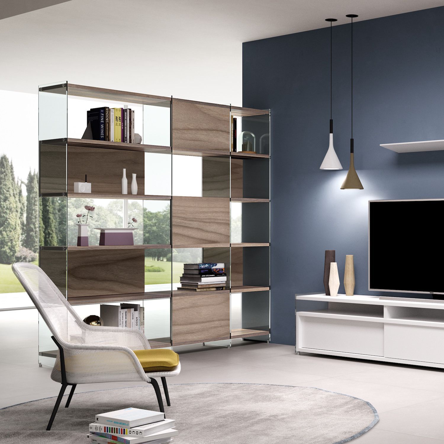 Libreria bifacciale separa ambienti Tibor6