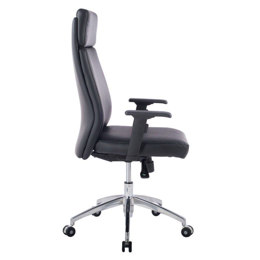 Sedia da ufficio direzionale in metallo e simil-pelle Justin